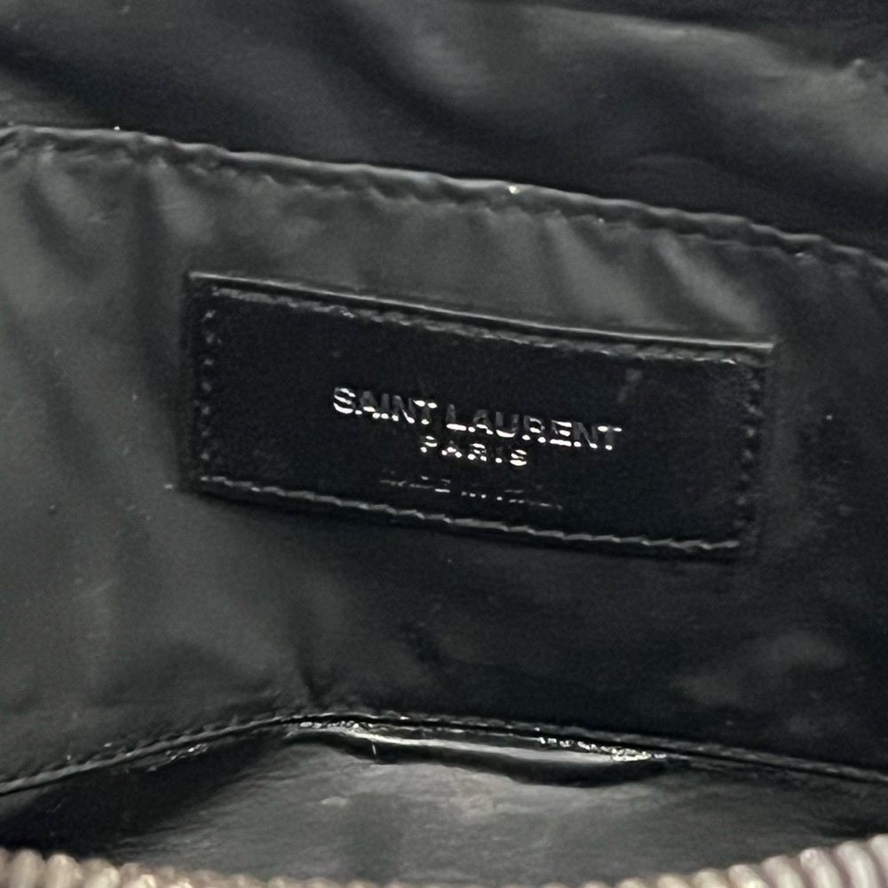 SAINT LAURENT Lambskin Y Quilted Monogram Loulou Cosmetic Case Black - Picture 11 of 12